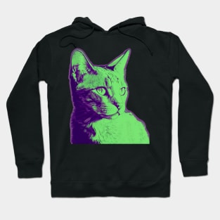 Neon Green Kitty Cat Hoodie